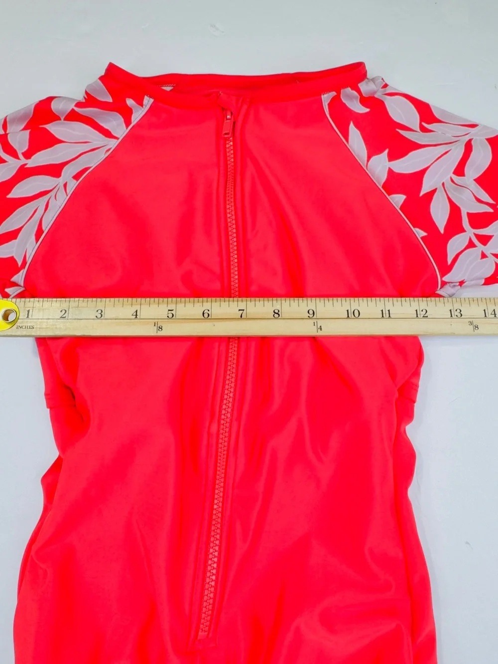 All in Motion Swimsuit Women’s Small Coral Floral Long Sleeve One Piece Stretch